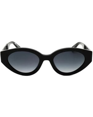 Moschino Logo-Arm Geometric-Frame Sunglasses - Black
