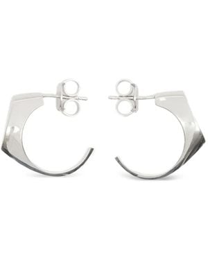 Maison Margiela Pendientes De Sello Con Logo - Blanco