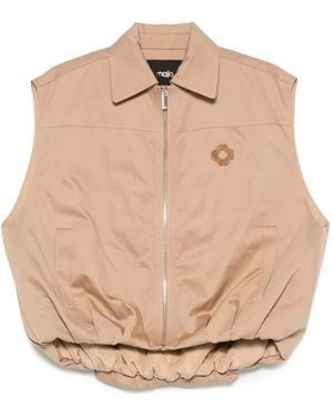 Maje Flower-Detail Zip-Front Waistcoat - Natural