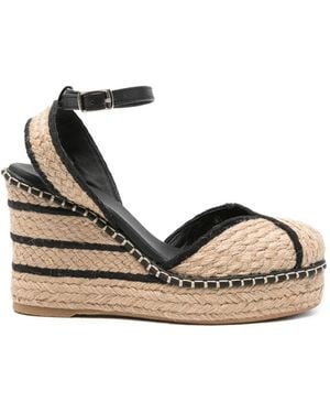 Castañer Wedge Espadrilles Cova Raffia - Metallic