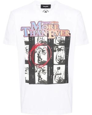 DSquared² Photograph-Print Cotton T-Shirt - White