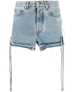 Off-White c/o Virgil Abloh Off White - Jeans Shorts With Details - Blue