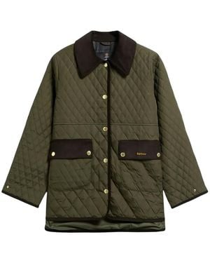 Barbour Whickham Corduroy-Collar Quilted Jacket - Green