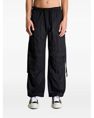 Palm Angels Logo-Embroidered Cargo Pants - Black