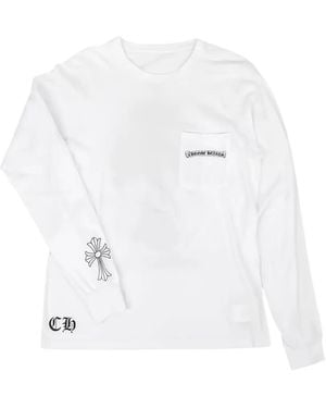 Chrome Hearts Cemetery Cross Long-Sleeve T-Shirt - White