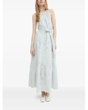 Bruuns Bazaar Woodbine Bb Kaia Eyelet-Embroidered Halter-Neck Maxi Dress - White