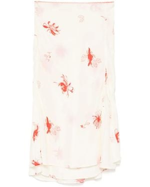 Samuel Guì Yang Floral-Print Skirt - White