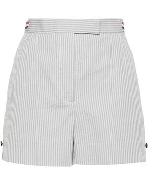 Thom Browne Striped Seersucker Shorts - White