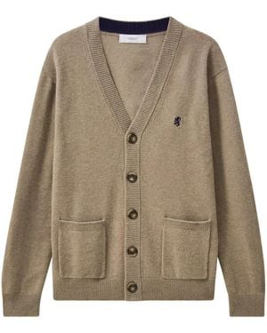 Pringle of Scotland V-Neck Wool Cardigan - Brown