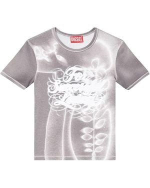 DIESEL Haut En Jersey Côtelé À Imprimé Graphique - White