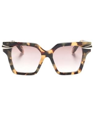 Roberto Cavalli Tortoiseshell-Effect Square-Frame Sunglasses - Natural