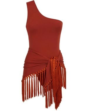 ‎Taller Marmo Costume Intero Monospalla Yacare - Rosso