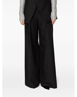 Twentyfourhaitch Adile Pleated Wide-Leg Trousers - Black