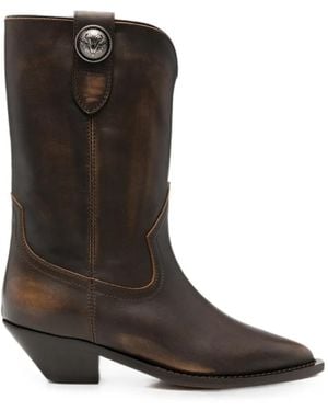 Via Roma 15 Pointed-Toe Western-Style Boots - Brown