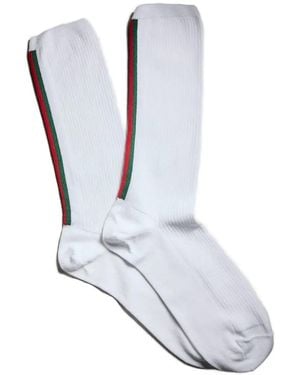 Gucci Cotton Socks With Web - White
