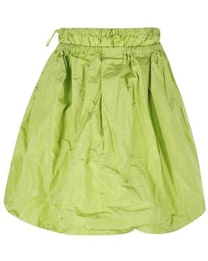 Prada Falda Corta Con Cinturilla Elástica - Verde