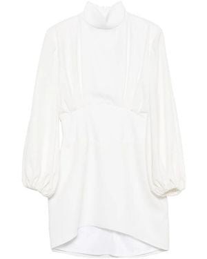 Vestiaire d'un Oiseau Libre Jurk Met Hoge Hals En Ballonmouwen - Wit