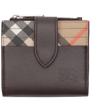 Burberry Pop Check Zip Wallet - Grey