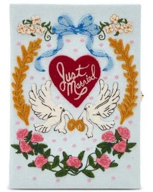 Olympia Le-Tan Embroidered-Doves Clutch Bag - White