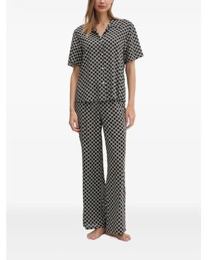 KARL LAGERFELD Geometric-Print Shirt - Black