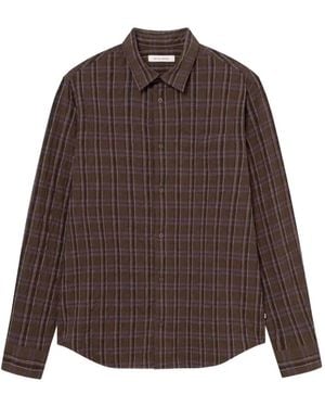 WOOD WOOD Nico Plais-Pattern Shirt - Brown