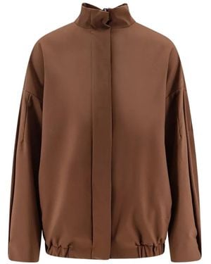 Hevò Porto Selvaggio High-Collar Jacket - Brown