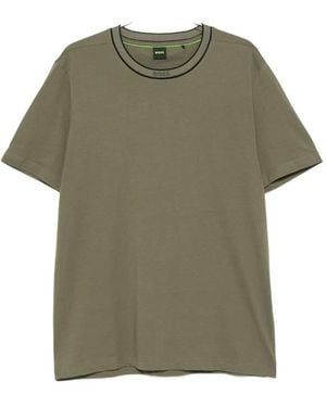 BOSS Logo-Print Crew-Neck T-Shirt - Green