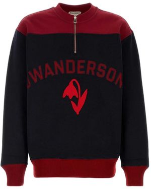 JW Anderson Jersey Con Media Cremallera Y Diseño Colour Block - Rojo