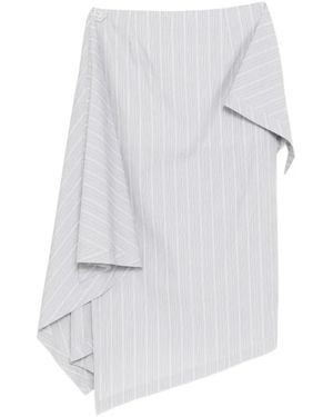 Moohong Gestreepte Midi-Rok - Wit