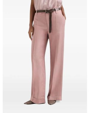 Brunello Cucinelli Belted Turned-Up Pants - Pink