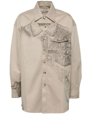 Feng Chen Wang Camicia Trompe Loeil - Neutro