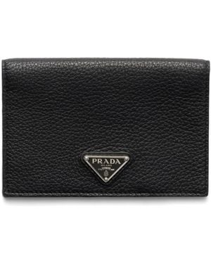 Prada Leather Passport Holder - Black