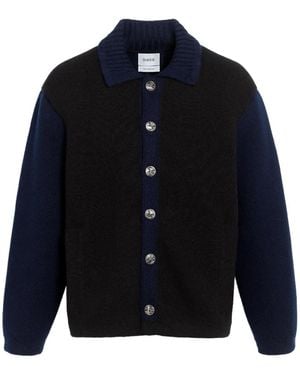 Barrie Colour-Block Button Cardigan - Blue