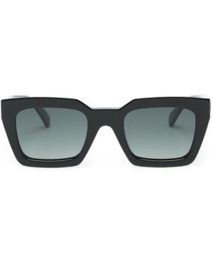 Anine Bing Logo-Plaque Square-Frame Sunglasses - Grey