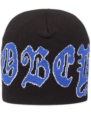 Obey Stina Logo-Intarsia Beanie Hat - Black