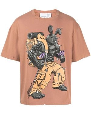 Natasha Zinko Camping Bunny Tシャツ - ピンク