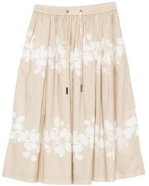 Iceberg Floral Print Skirt - Natural