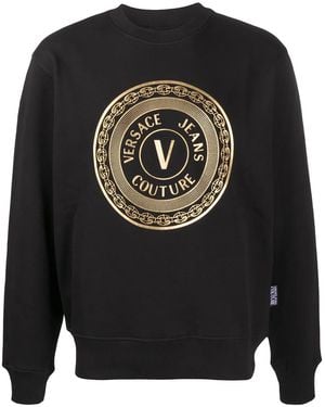 Versace Jeans Couture Metallic Logo Print Jumper - Black