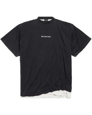 Balenciaga Logo-Print T-Shirt - Blue
