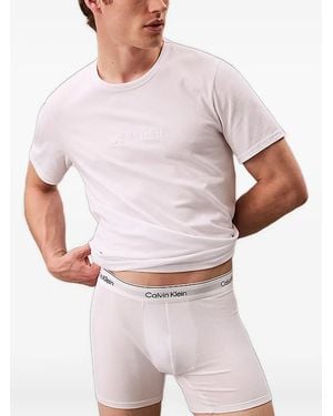 Calvin Klein Logo-Embroidered Lounge T-Shirt - White