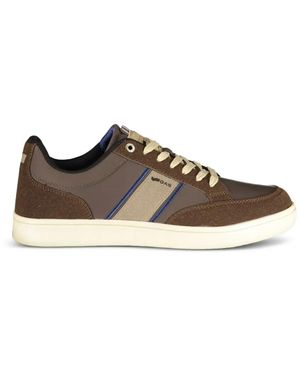 Gas Panelled Lace-Up Sneakers - Brown