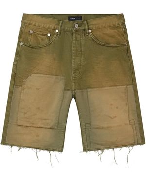 Purple Brand P059 Patchwork Overdye Shorts - Green
