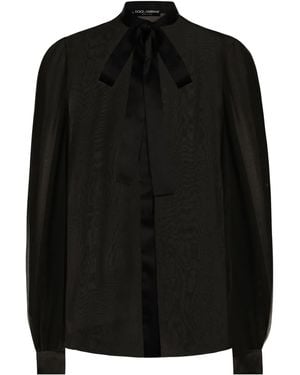 Dolce & Gabbana ボウタイ シルクシャツ - ブラック