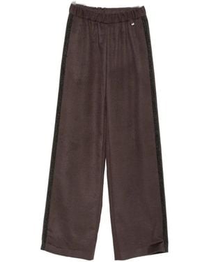 Herno Elasticated-Waistband Palazzo Pants - Brown