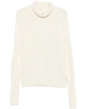 Ermanno Scervino Perforated-Knit Roll-Neck Jumper - White