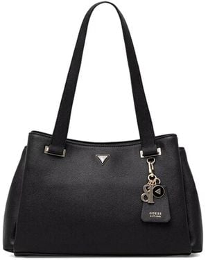 Guess Charm Satchel Cross Body Bag - Black