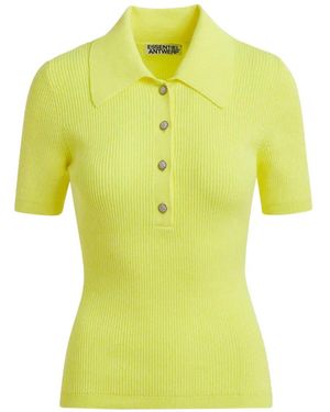 Essentiel Antwerp Jabric Ribbed Polo Top - Yellow