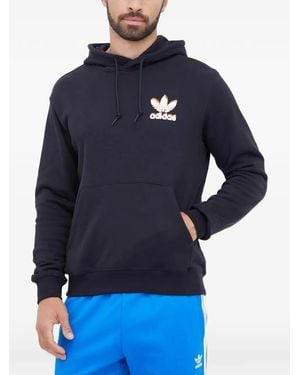 adidas Sudadera Trefoil Con Capucha Y Motivo De Llamas - Azul