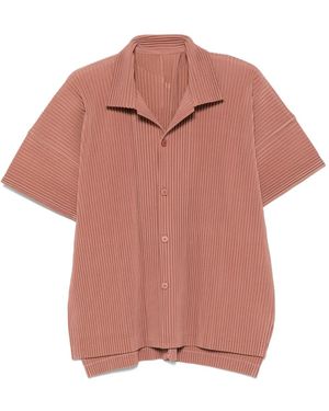 Homme Plissé Issey Miyake Pleated Short-Sleeved Shirt - Pink