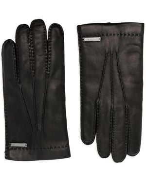 Corneliani Leather Stitch-Detail Gloves - Black